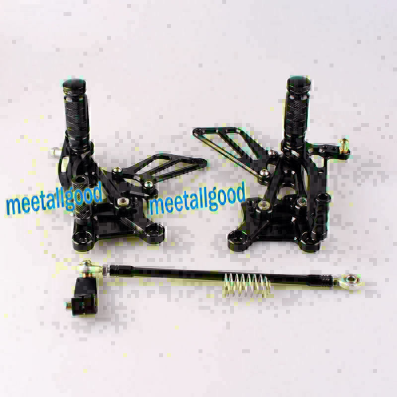 CNC Rearset Footpegs Footrest Rear Set for Honda CBR600F4i 2001-2004 Black 2PCS