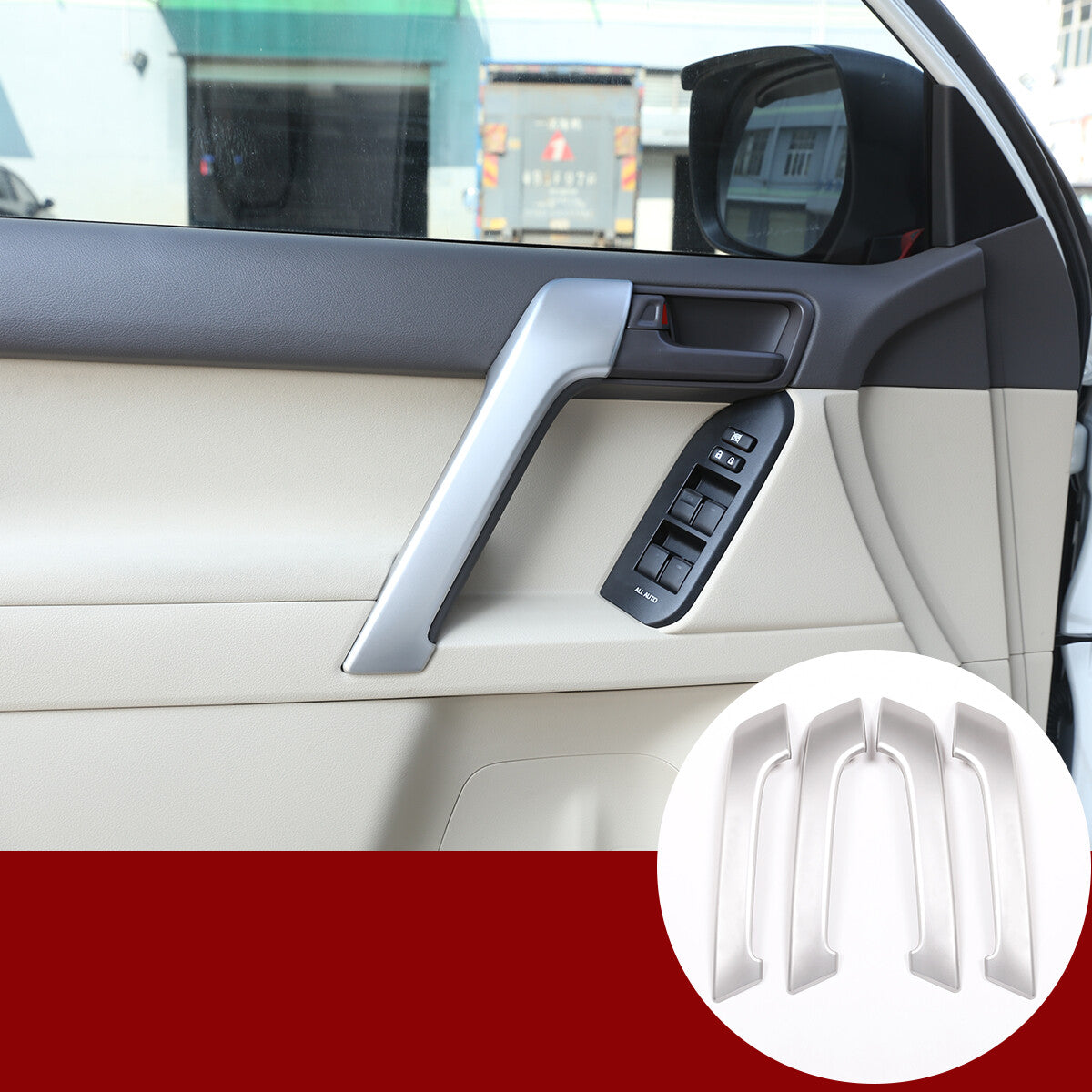 Silver ABS exterior door handles for Tacoma 2016-2022