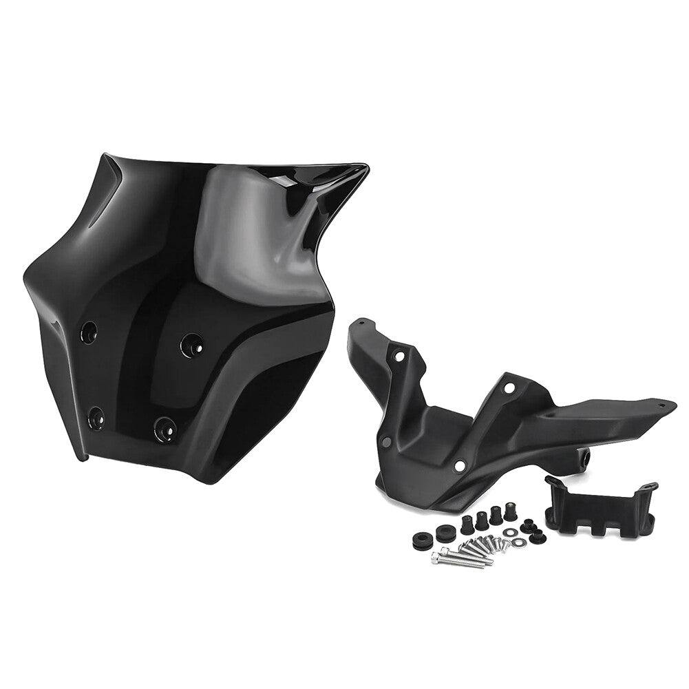 Black Wind Deflector Windshield Bracket Windscreen for Yamaha MT-09 MT09 2024