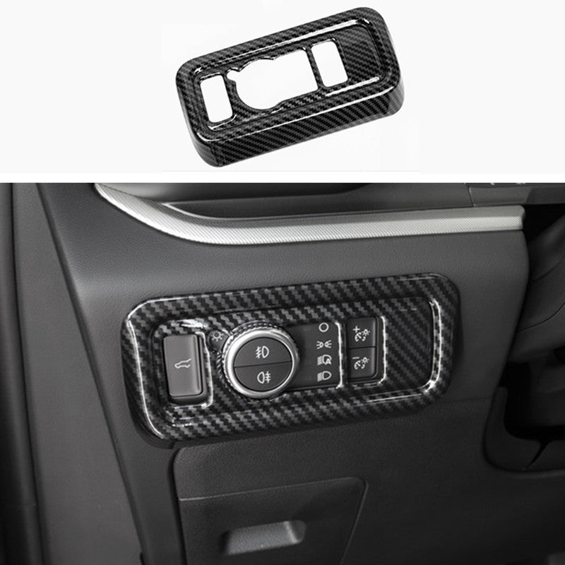 for Ford Explorer 2020-2023 Carbon fiber Headlight Function Switch Button Cover