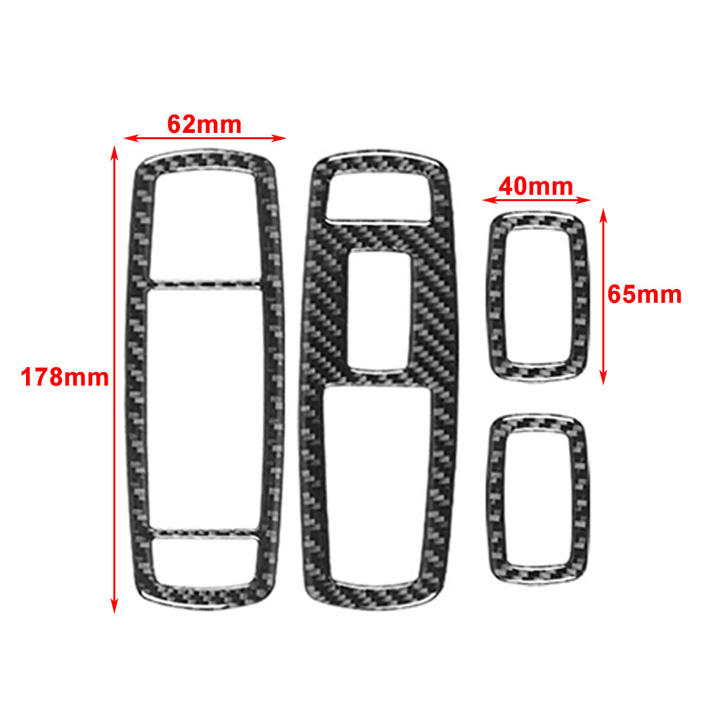 4Pcs Carbon Fiber Window Lift Switch Panel Cover Trim for Dodge Journey 11-18 11