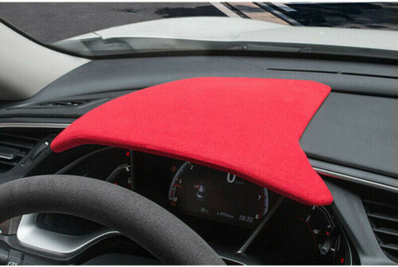 for Honda for Civic 2016-2021 DIY Red Suede Dashboard Speedmeter Panel Cover Trim