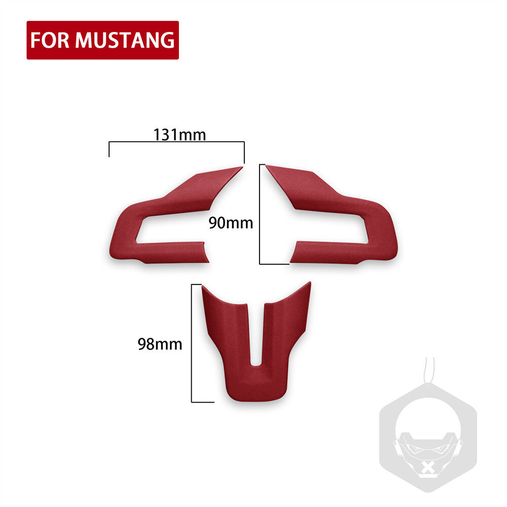 PU Leather Red Interior Steering Wheel Button Cover Fit for Ford for Mustang 2015-23