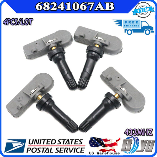 4 new 56029398AB tire sensors for Chrysler for Jeep Door TPMS 433MHz 68241067AB