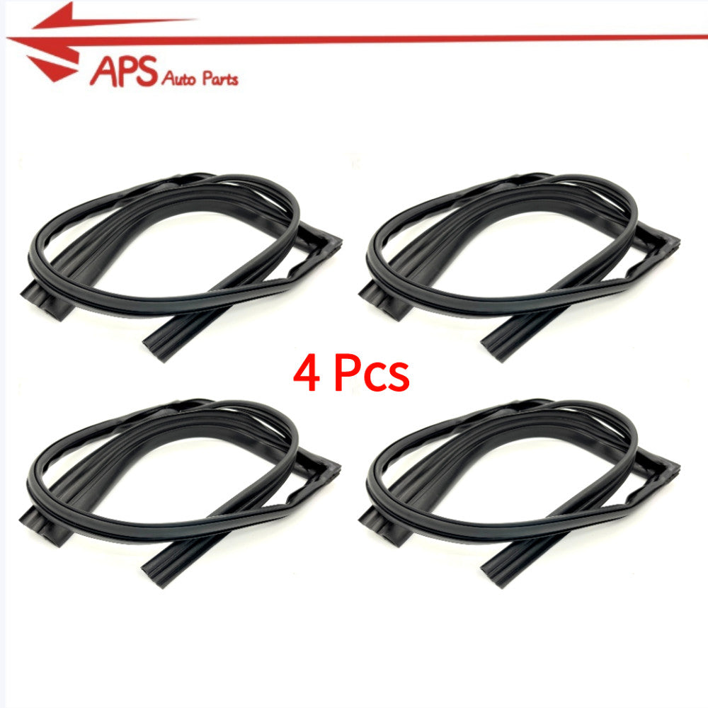 4-piece set for 2009-2014 for Honda Fit door glass running channel weather window seals