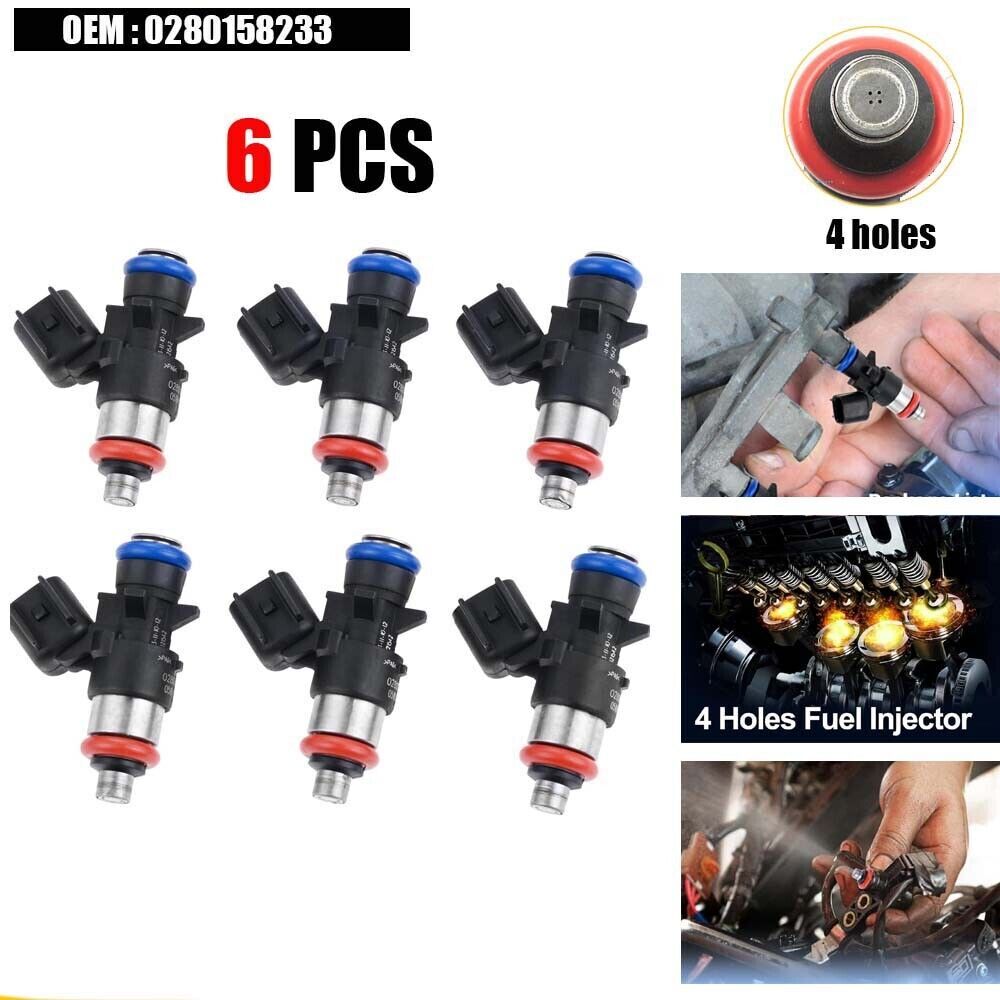 6X Fuel Injector for Chrysler for Dodge for Ram for Jeep 2011-2017 3.6L 5184085AC/0280158233