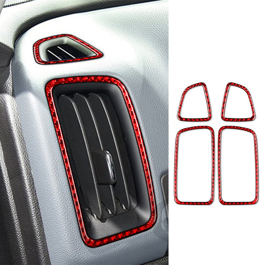 4¡ÁRed Carbon Side Air Vent Outlet Cover for Chevrolet Colorado / for GMC for Canyon 2015+