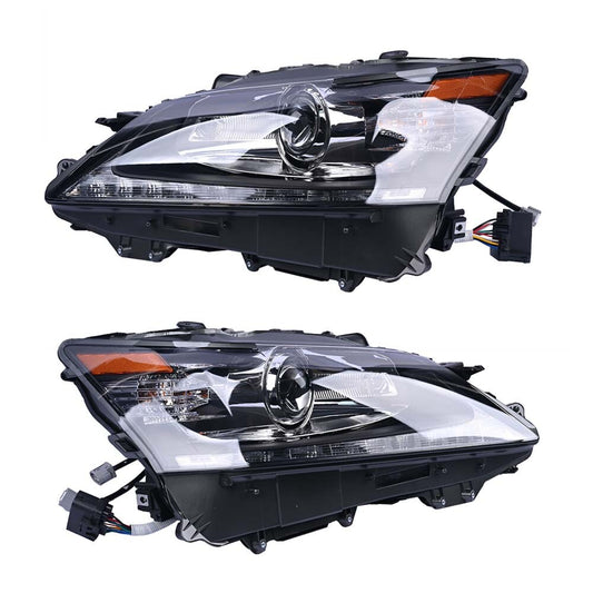 Fits 2013-2015 for Lexus GS350 GS450h HID w/o AFS LED DRL Projector Headlights
