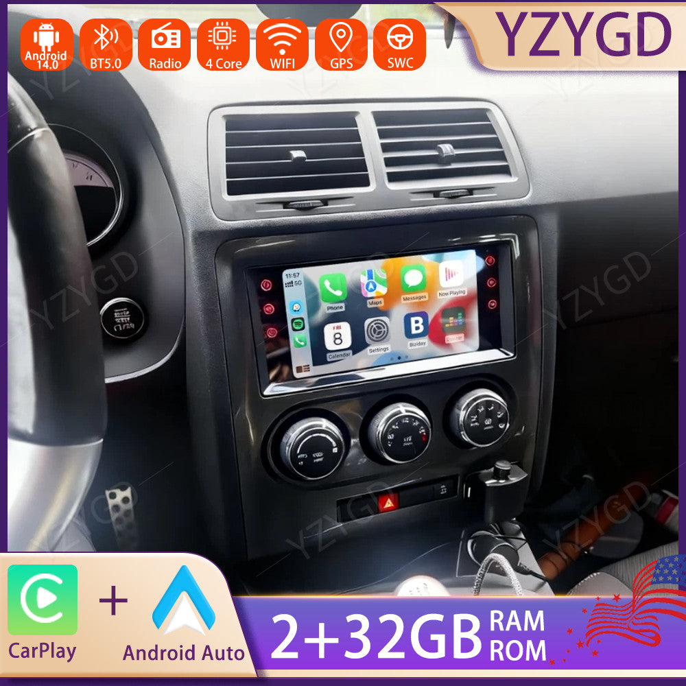 7 Android 14 CarPlay Car Radio GPS Navi Screen for Dodge for Challenger 2008-2014