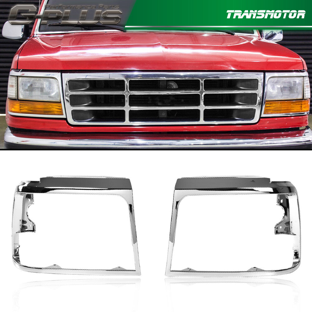 Chrome headlight trim bezel kit for Ford for Mustang F150 pickup trucks - USA
