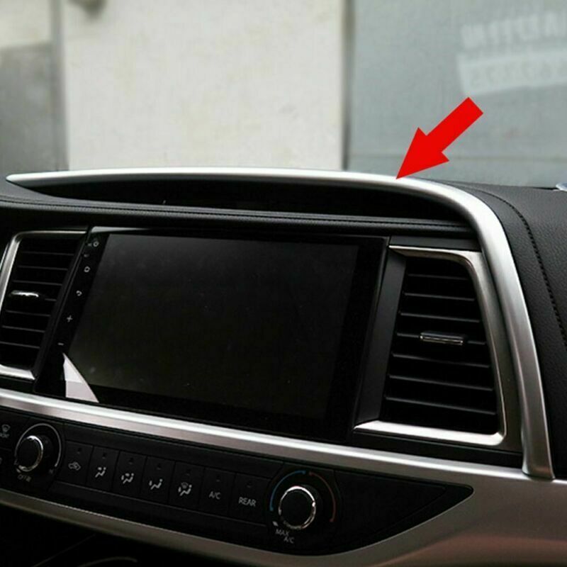 ABS Silver Central Console Dashboard Strip Trim for Toyota Highlander 2014-2019