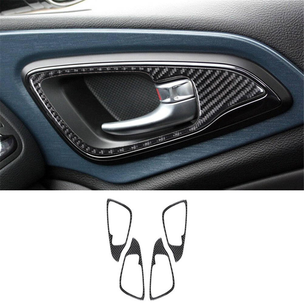 4PCS Carbon Fiber Door Handle Frame Cover Trim for Chrysler 200 2015-2017 Type B