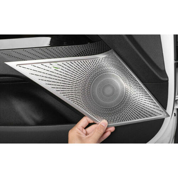 for Kia K5 2021-2022-2023 Matte Silver Inner Door Speaker Horn Frame Cover Trims