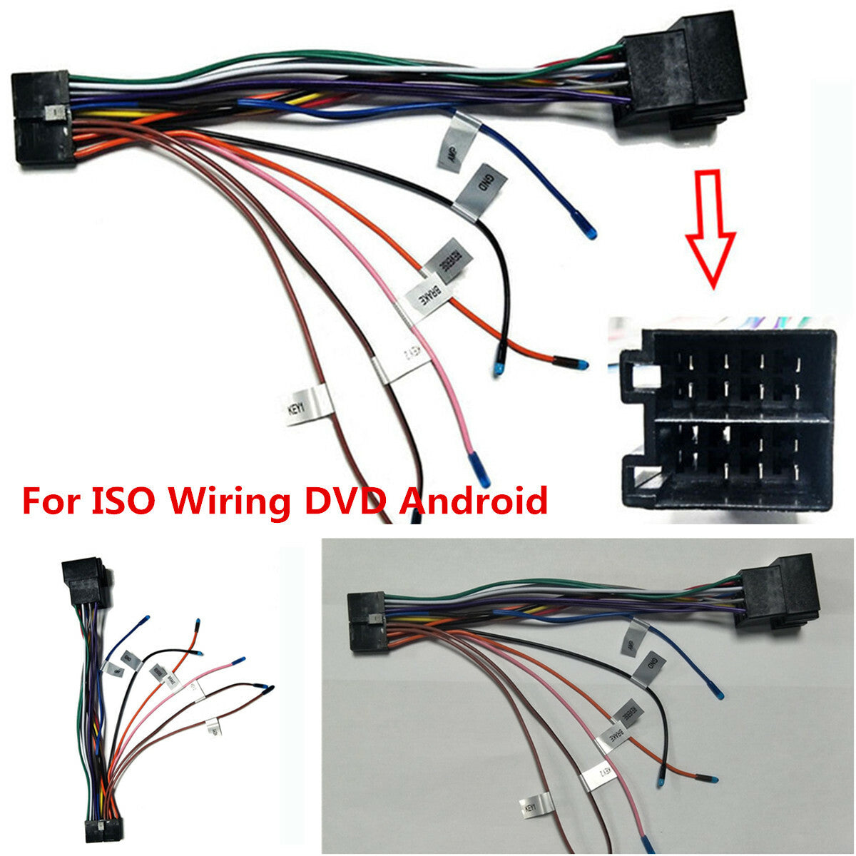 20PIN ISO Wiring Harness Android Car SUV Stereo Radio Connector Adapter Cable