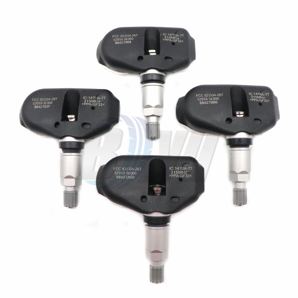 Tire Pressure Monitoring System (TPMS) Sensors for Hyundai Sonata and for Kia New Model 52933-3E000 (4 Pieces)