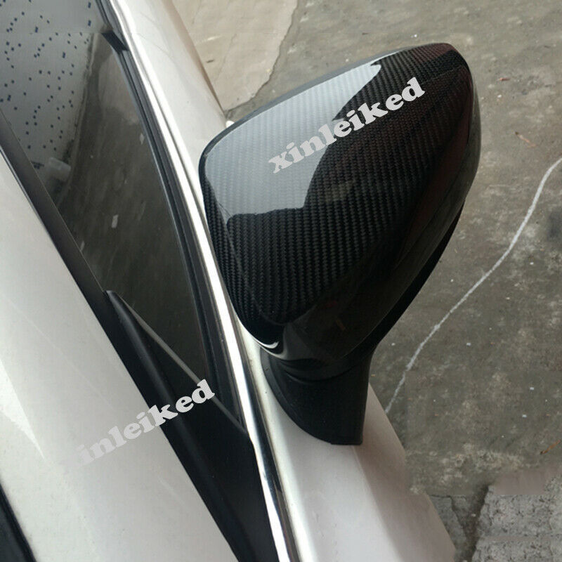 2P Dry Carbon Fiber Side Mirror Cover Rear-view Caps for Mazda 3 Axela 2014-2016