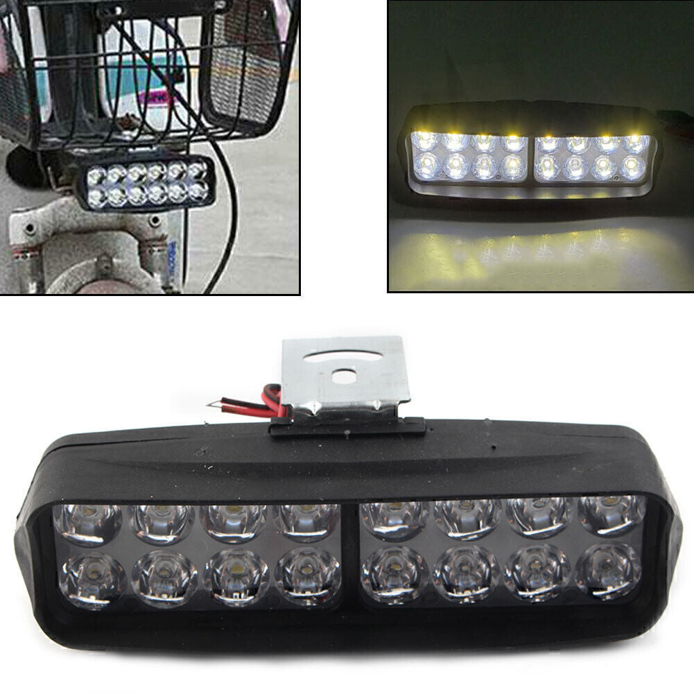 1X Motorcycle Headlight Spot Fog Light 16-LED Bulbs Headlamp for Car UTV ATV