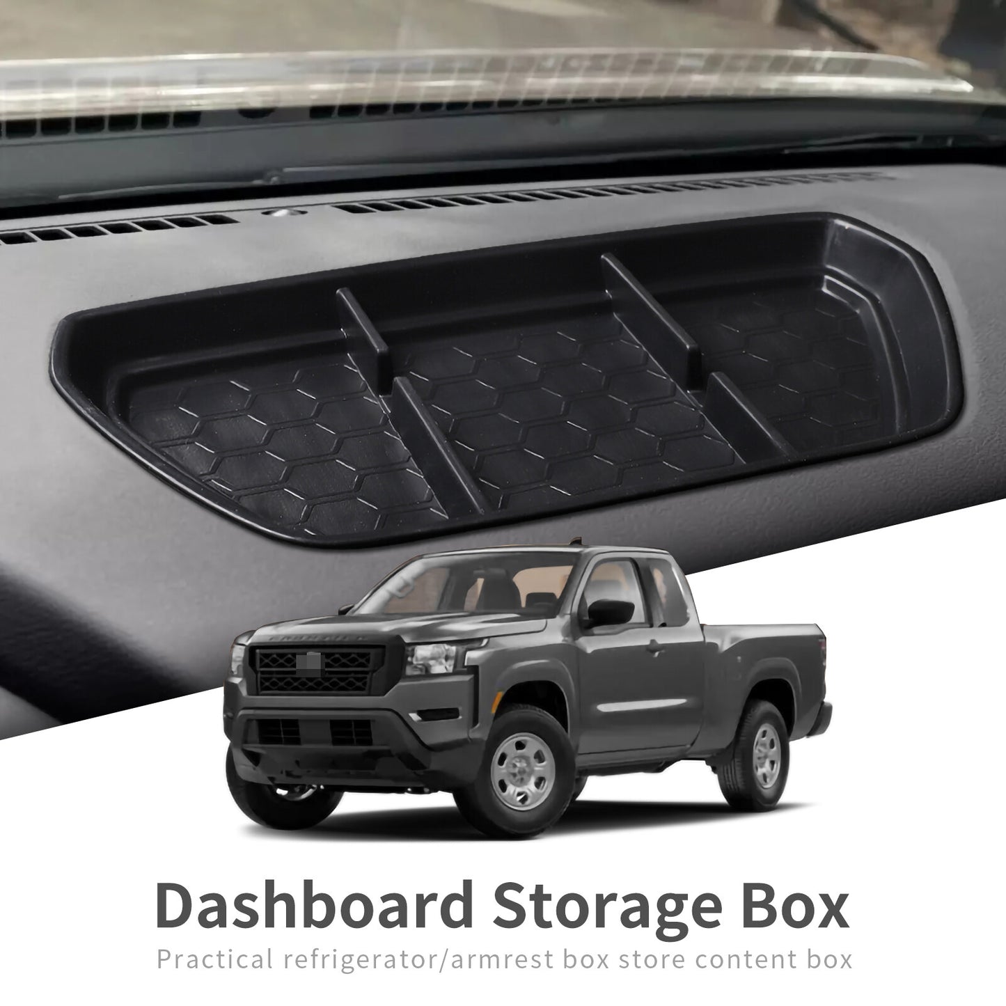 Dashboard Storage Tray for Nissan Frontier 2022 + Center Console Box Organizers