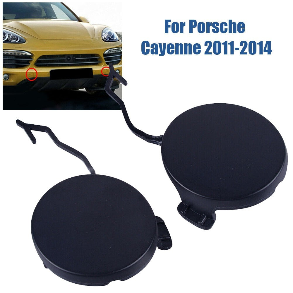 2pcs Front Bumper Tow Hook Eye Cap Cover Fit for Porsche 2011-14 Black
