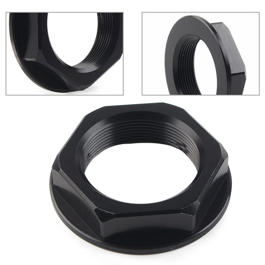 Triple Tree Stem Yoke Center Hole Nut For Universal Motorcycle Aluminum Black