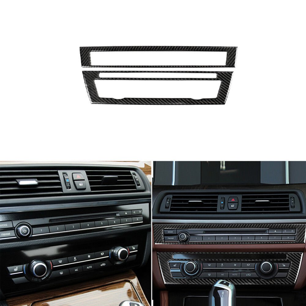 Carbon Fiber CD Control Panel Cover Trim Sticker for BMW 5 Series F10 2011-2017