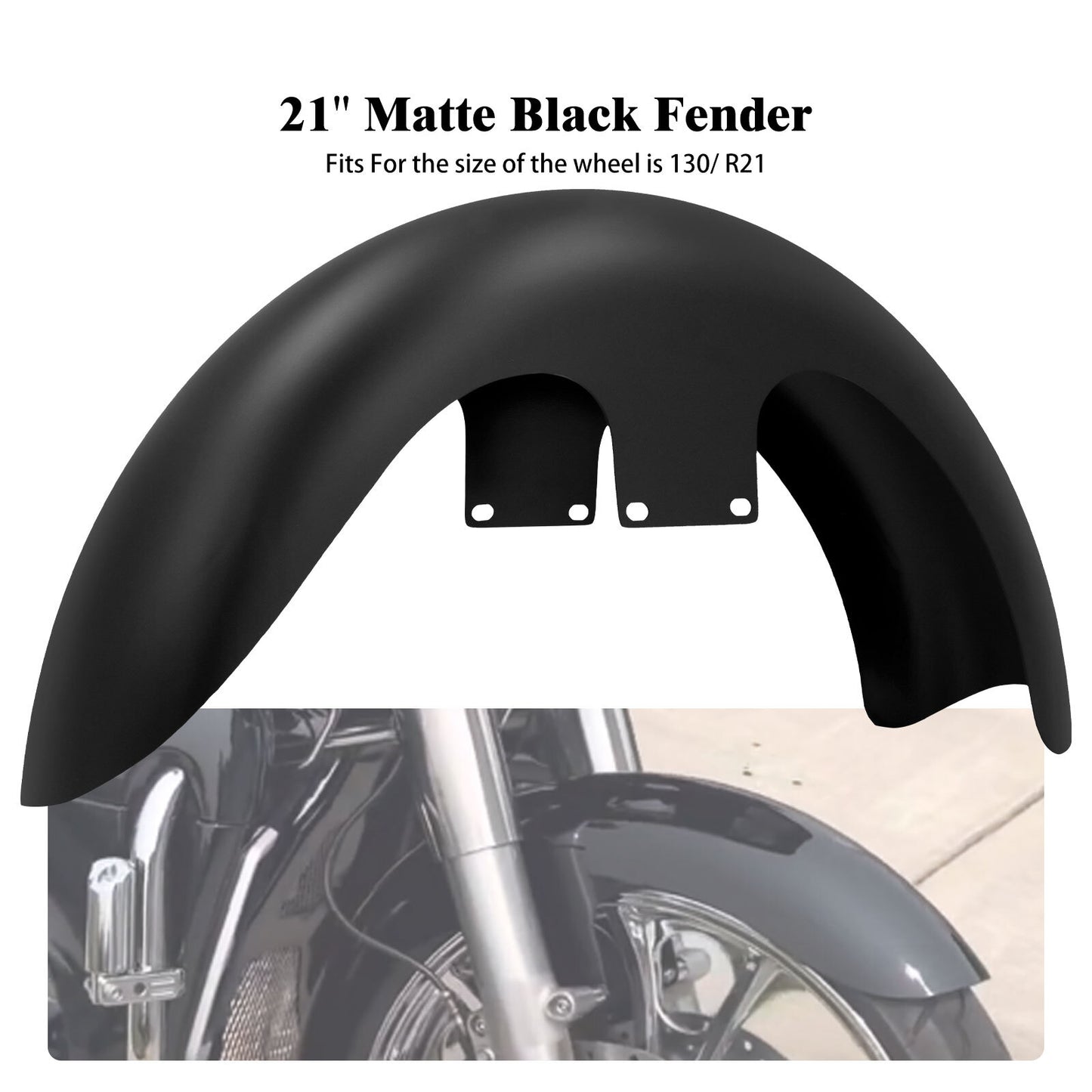 Matt Black 130/ 21Wrap Front Fender for Harley Touring Road Electra Glide 96-23