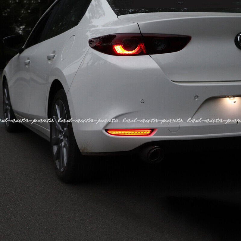LED Rear Tail Fog Light Bumper Side Marker Reflector for Mazda 3 Sedan 2019-2024