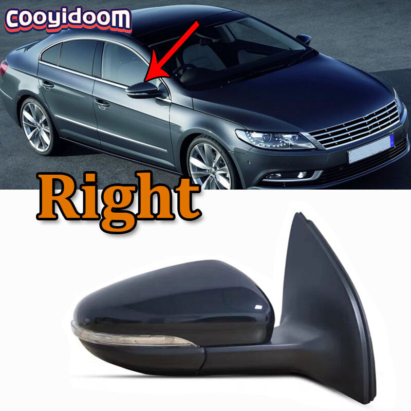 Right Heat Non-Auto Dim Puddle Lamp Power Door Mirror for Volkswagen 2013-2015