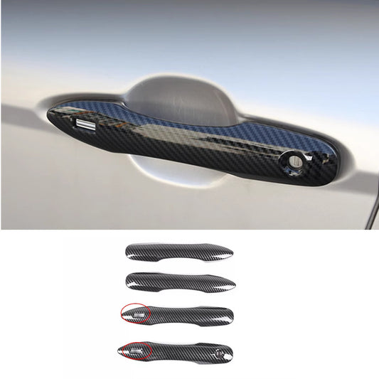 Carbon Fiber Front Car Door Grips Cover Trim 4pcs for Toyota for Camry 2018-2024