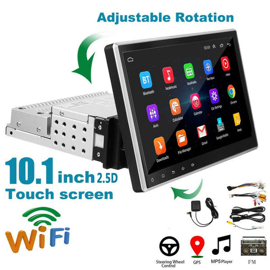 1DIN Adjustable 10 Car Stereo Radio Player Android 9.1 GPS /Wifi/FM Navigation