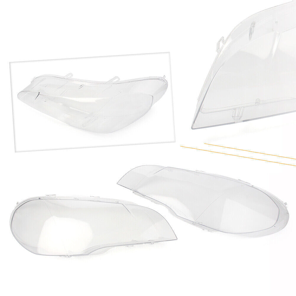 Car Front Left Right Headlights Covers Lens Replacement Fit for BMW X5 E70 2007-2013