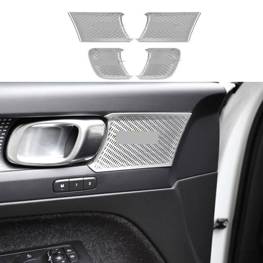 for Volvo XC40 2019-22 Silver Titanium Inner Door Speaker Tweeter Cover Trim 4x