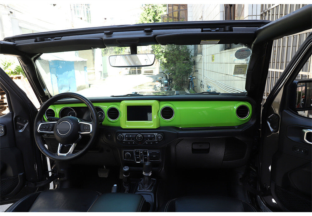 for Jeep for Wrangler JL JT 18+ Light Green Dashboard Center Console Navigation Trim