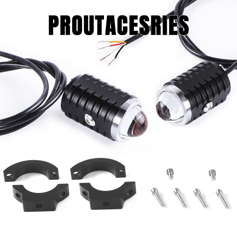 2X LED Motorcycle Headlight Beam Spot Light Fog Lamp Yellow White with Bracket