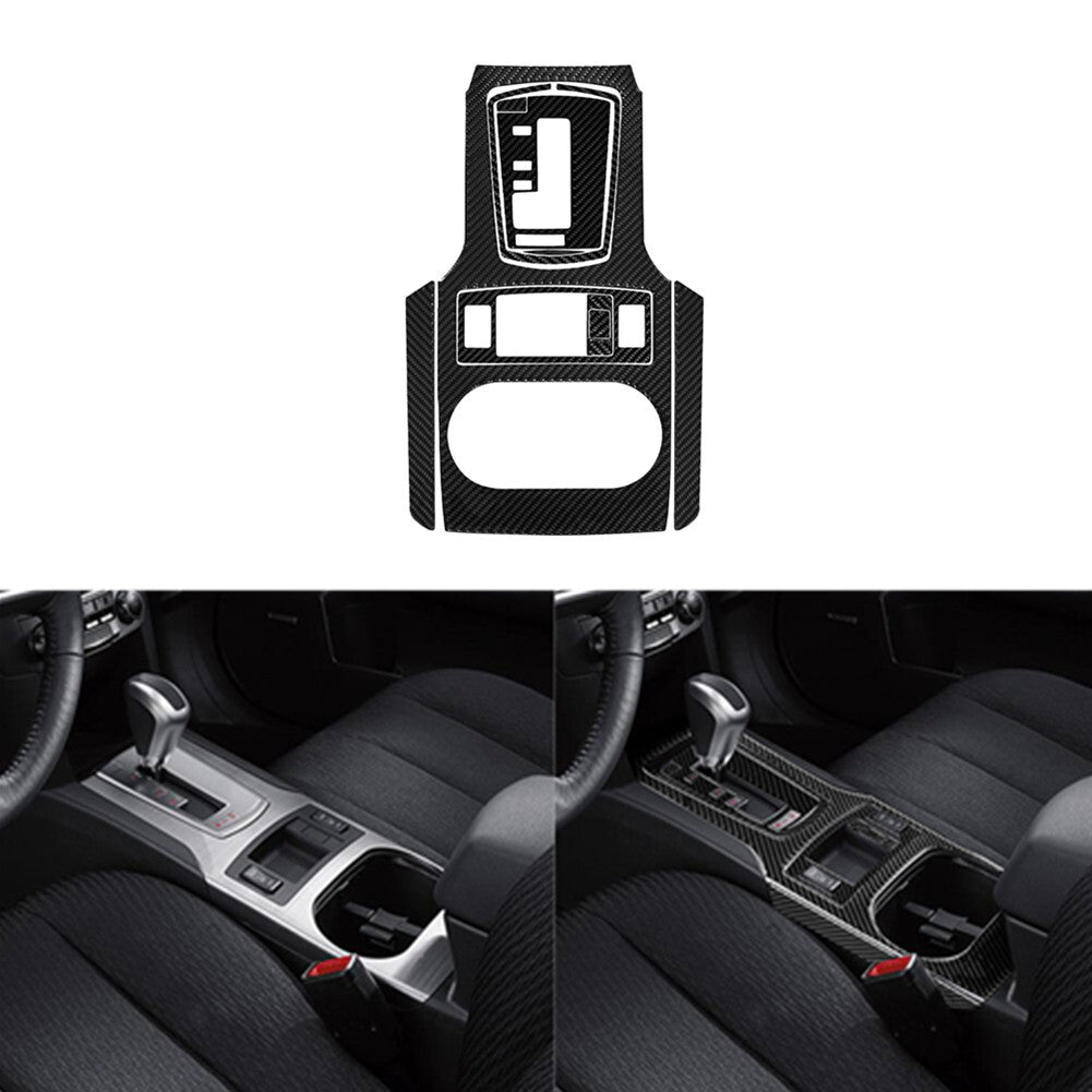 10Pcs Carbon Fiber Gear Shift Panel Cover for Subaru Legacy Outback 2010-2014
