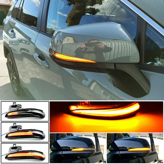 Black sequential LED side mirror flashing indicator lights applicable to for Toyota Tacoma 16-21