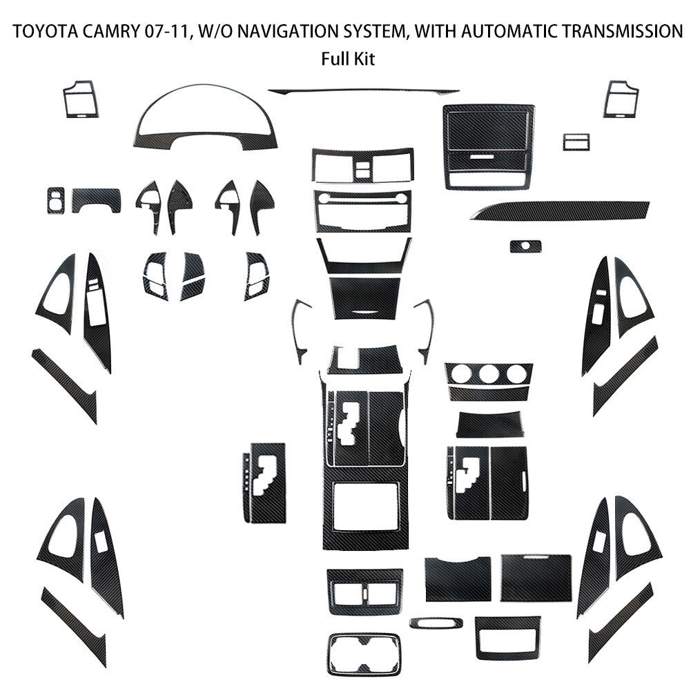 for Toyota for Camry 2007-2011 Carbon Fiber Full Interior Kit Cover Trim Stickers