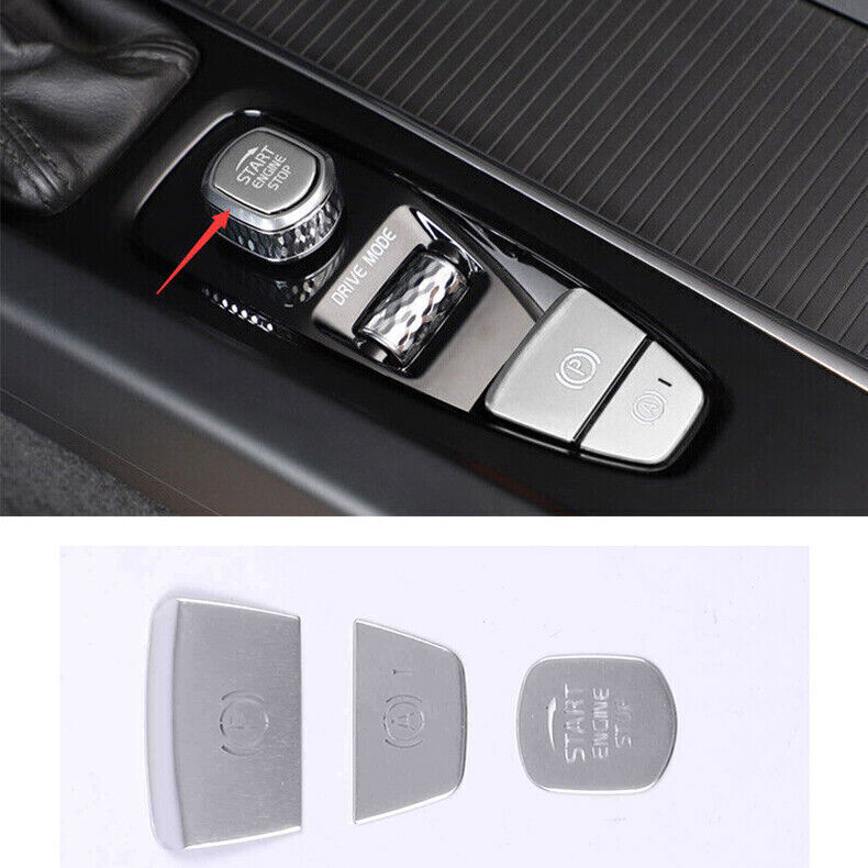 for Volvo S90 2017-22 Silver Console Gear Shift Box Button Switch Cover Trim3