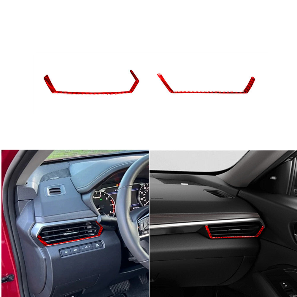 Red Carbon Fiber Dashboard Air Vent Frame Cover Trim for Nissan Altima 2019-2022