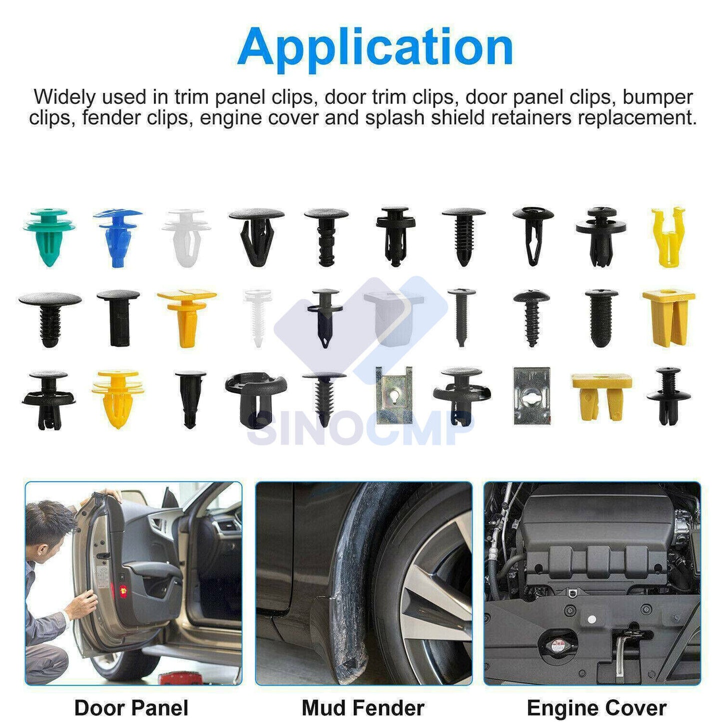 Rivet Set Moulding Plastic Body Clips Car Push 500 Trim Fasteners of Pin Screw