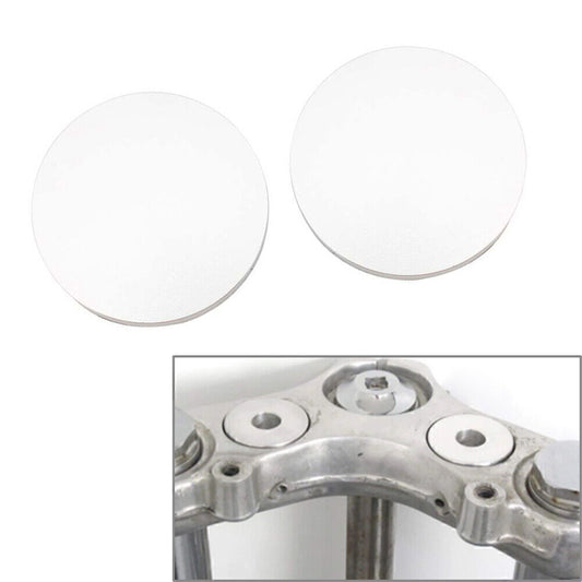 2PCS Motorcycle Handlebar Riser Top Clamp Decoration Cover for Harley Silver