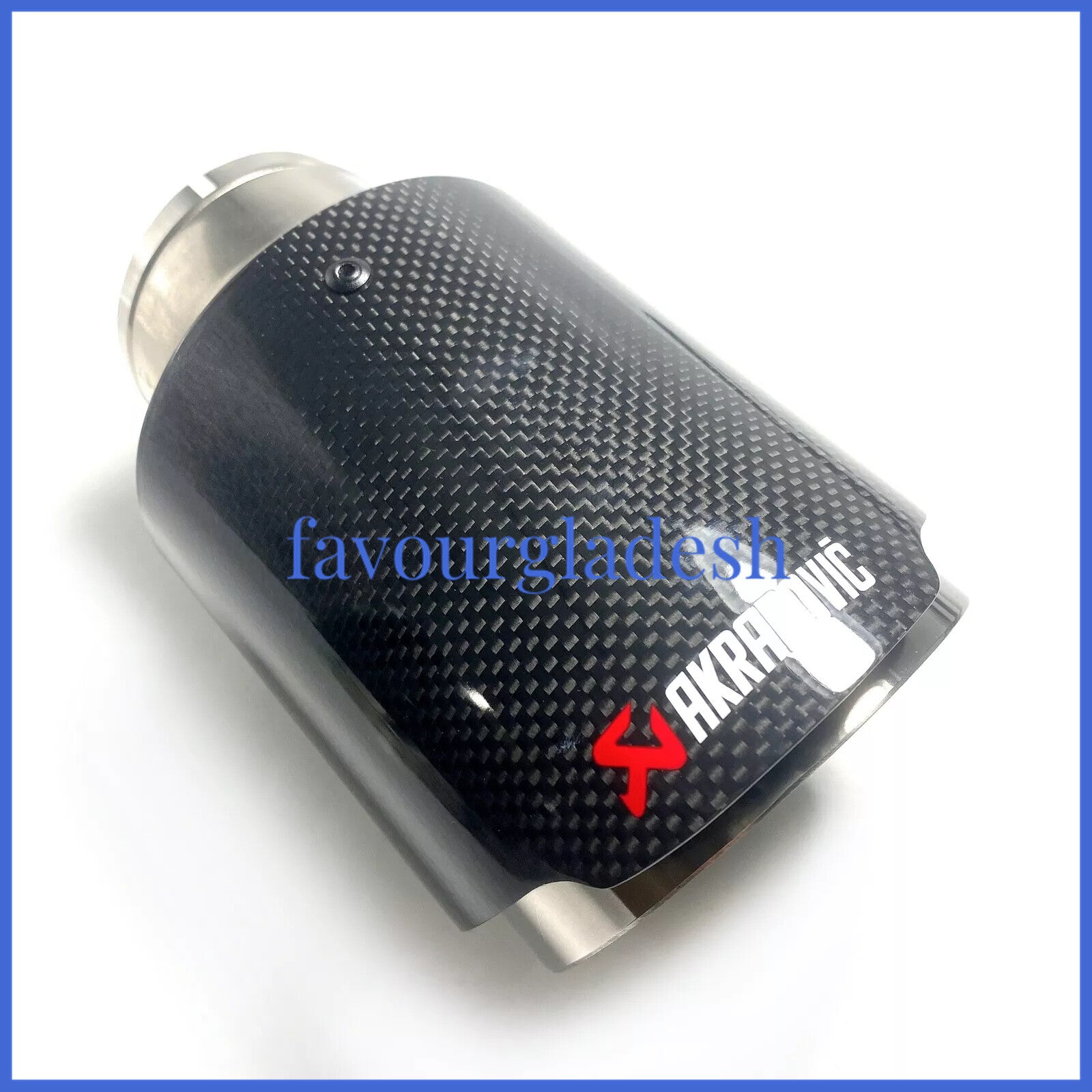 1 X IN 2.5 63MM OUT: 4.0 101MM Akrapovic Glossy Carbon Fiber Pipe Exhaust Tip