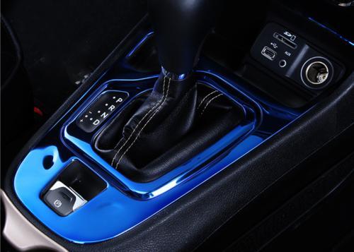 Fit for Jeep Cherokee 2014-2018 Blue Steel Central Console Gear Shift Cover Trim
