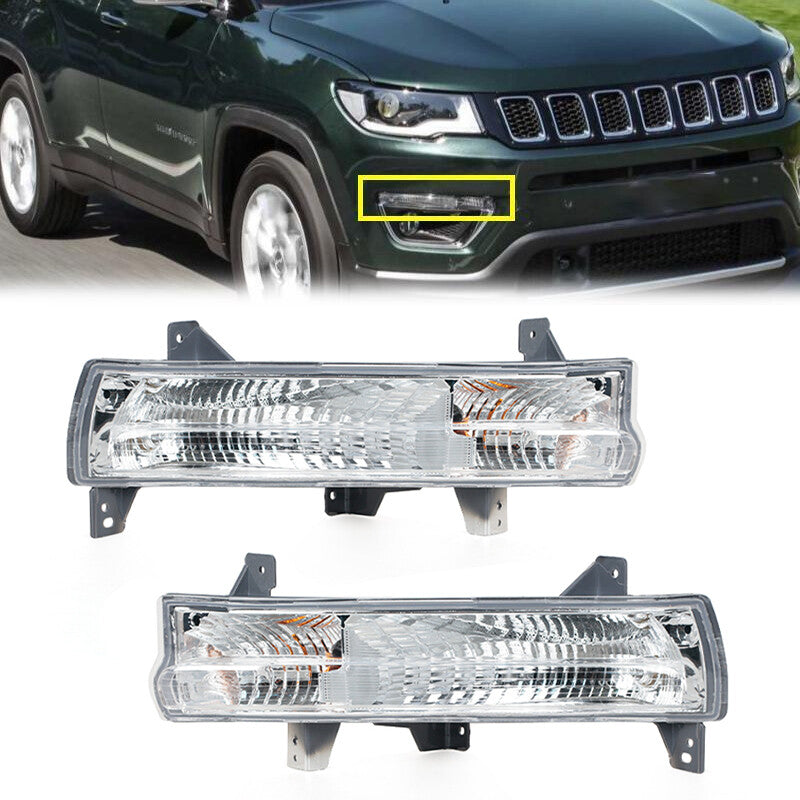 Pair Front bumper Fog lamps Parking Lights LeftRight For 2017-2021 for Jeep Compass