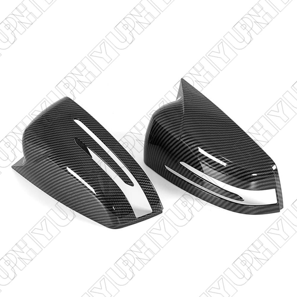 Carbon Fiber Look ABS Side Mirror Cap Cover for Mercedes for Benz W204 W212 W221