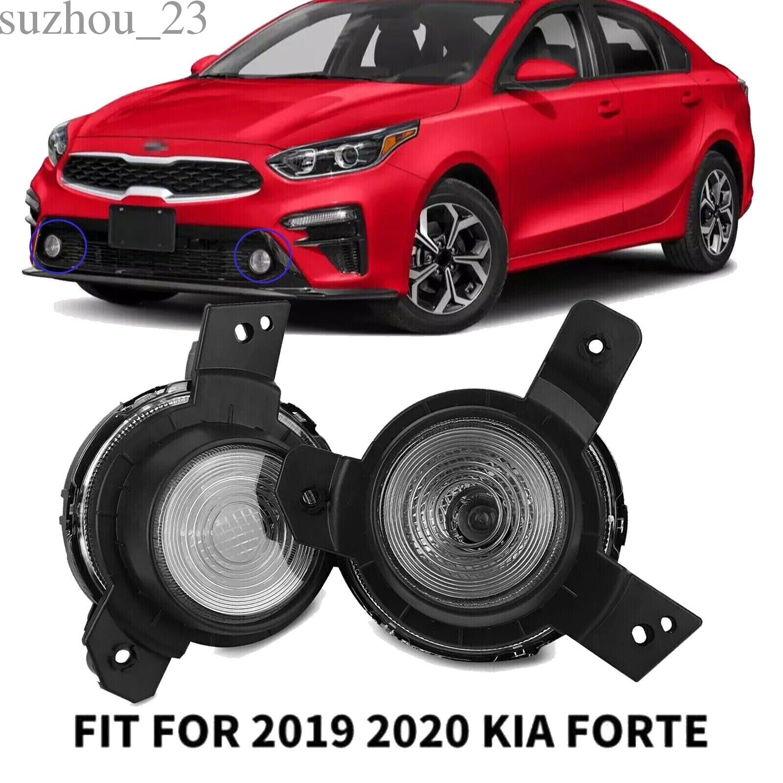 for Kia Forte 2019-2021 Fog Light Lamp Assembly Front Lower Grille Lamp Pair