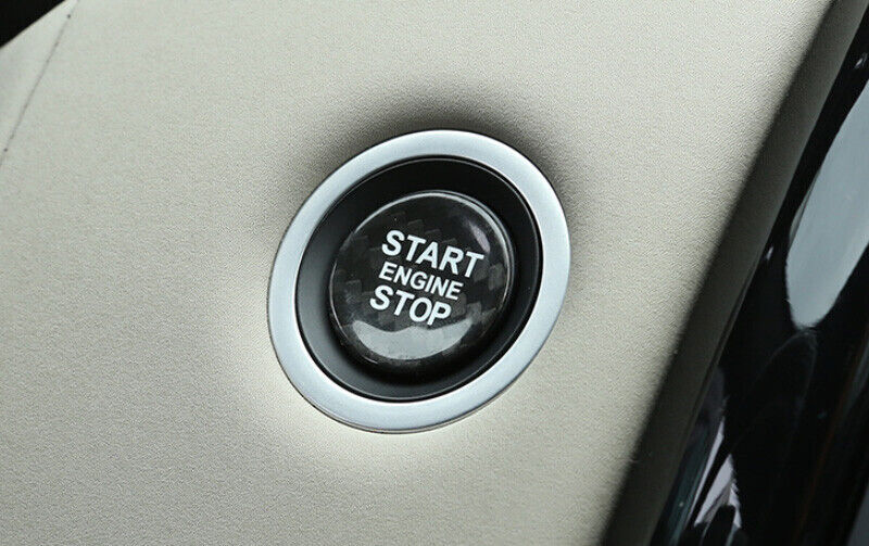 Real Carbon Fiber for Jaguar XJ 10-2019 Start Button Ignition Switch Cover Trim