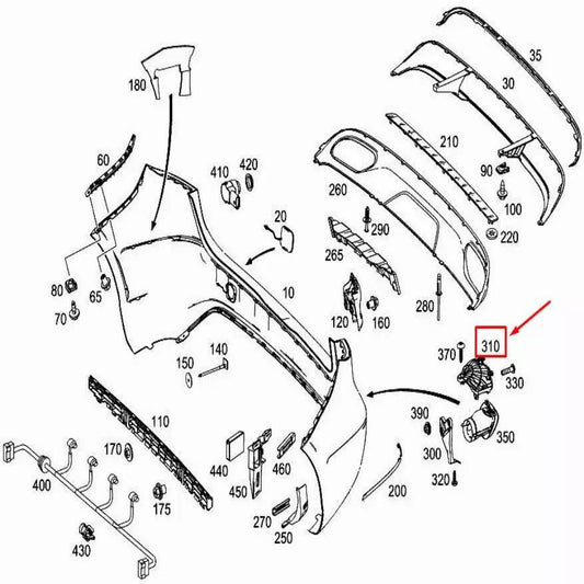 2468850614 Rear Right Bumper Exhaust Bracket for Mercedes-Benz B W246
