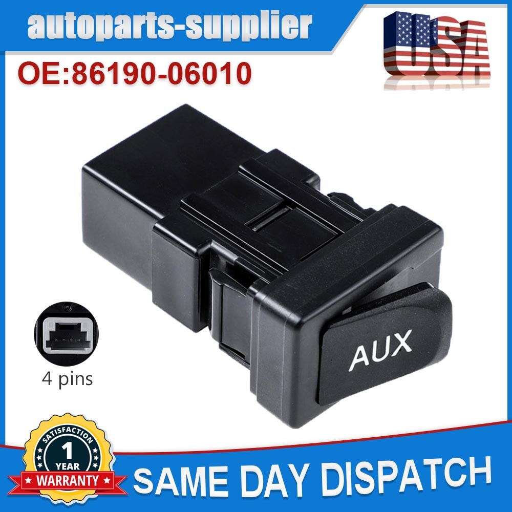 Auxiliary port auxiliary stereo adapter input jack for Toyota 86190-02010 86990-06010
