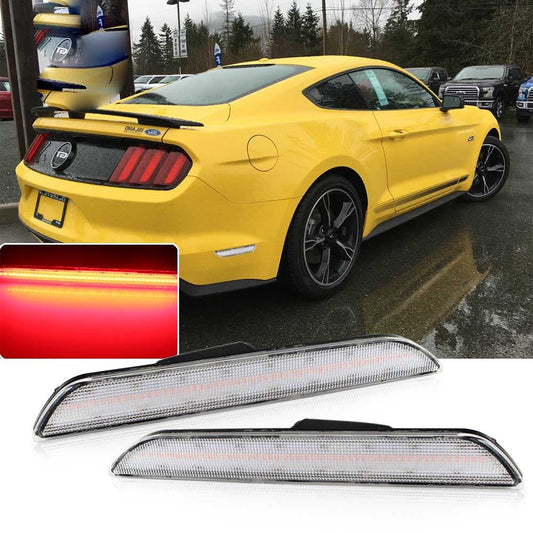 2-pack suitable for 2015-2018 for Ford for Mustang transparent lens red LED rear side marker lights
